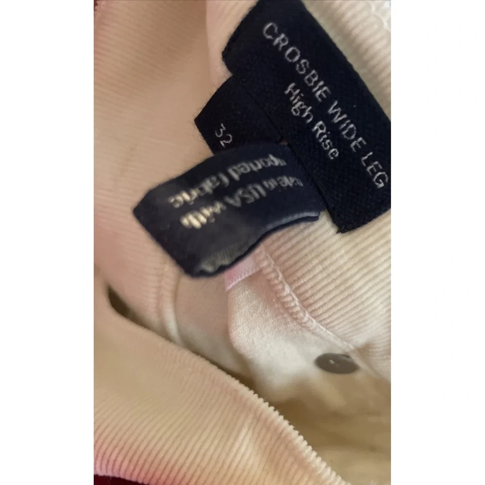Veronica Beard Crosbie Wide Leg Corduroy Pants High Rise Sz 32 Cream Ecru